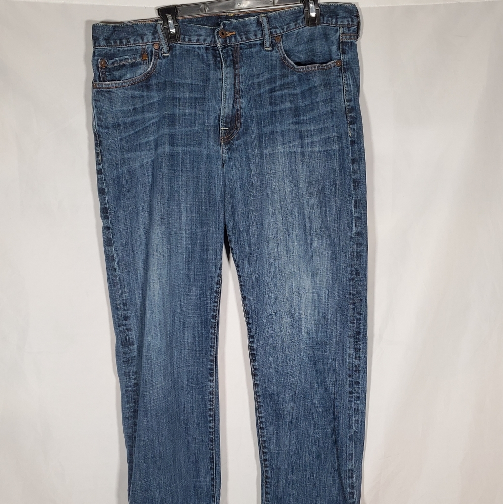 LUCKY BRAND 361 VINTAGE STRAIGHT LEG BLUE DENIM LOGO JEANS PANTS